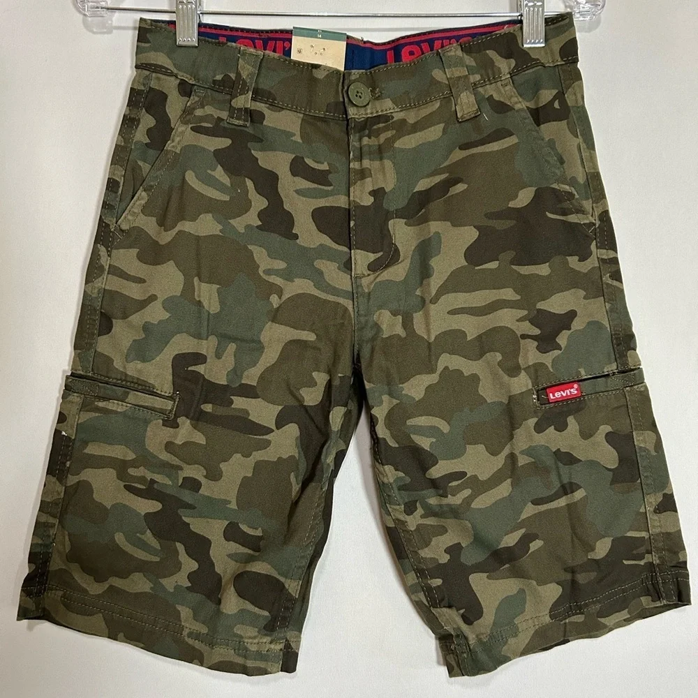 Levi's Green Cargo Shorts with Camouflage Design Youth Size 14
